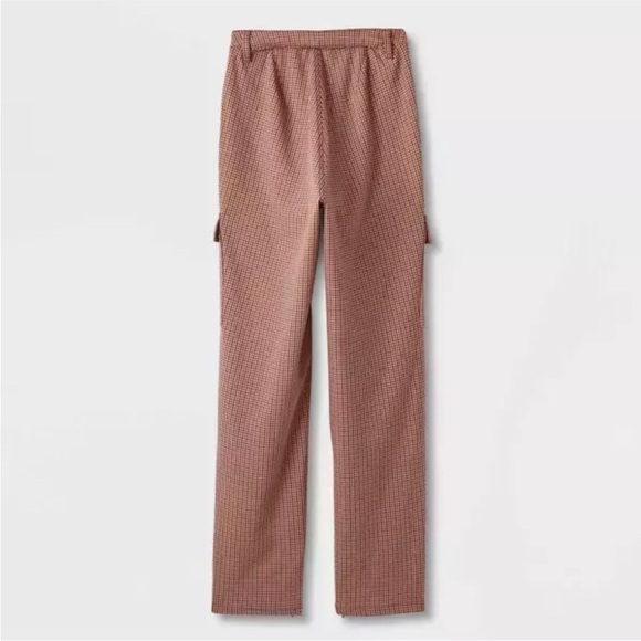 NWT Plaid Pants A New Day Stretch Panel Adaptive Pants Brown Red Cream Pockets - Picture 12 of 13